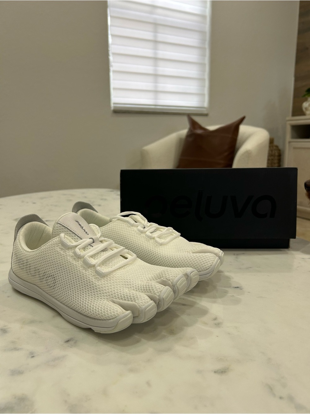 NIB Women’s White Five-Toe Knit Sneakers
